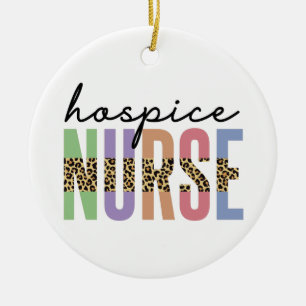 Hospice Nurse Cheetah typografie Keramisch Ornament