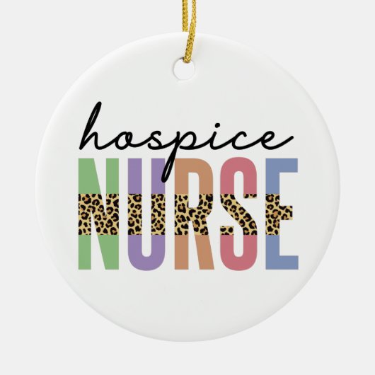 Hospice Nurse Cheetah typografie Keramisch Ornament (Voorkant)