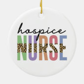 Hospice Nurse Cheetah typografie Keramisch Ornament (Achterkant)