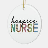 Hospice Nurse Cheetah typografie Keramisch sierlij Keramisch Ornament (Links)