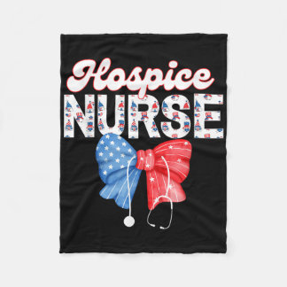 Hospice Nurse, Coquette Bow Stethoscoop, 4th of Ju Fleece Deken