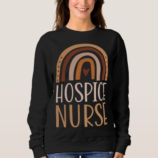 Hospice Nurse Nursing School Trendy Bohemian Rainb Trui (Voorkant)