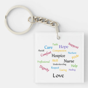 Hospice Nurse Square Sleutelhanger