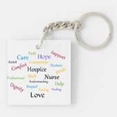 Hospice Nurse Square Sleutelhanger (Achterkant)