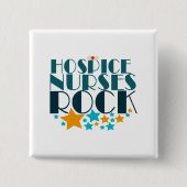 Hospice Nurses Rock Vierkante Button 5,1 Cm (Voorkant)