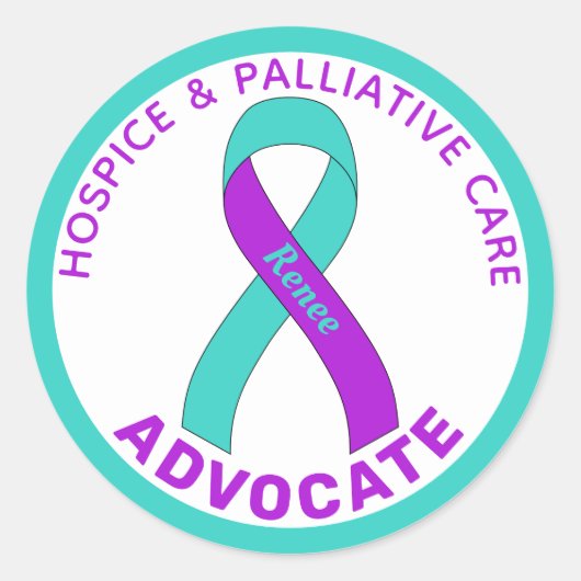 Hospice & Palliatieve Zorg Witte Ronde Sticker (Voorkant)
