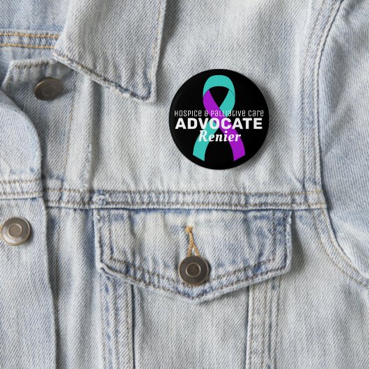 Hospice & Palliative Care Advocate Black Button (In situ)