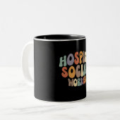 Hospice Sociaal werker Trots Carrière Beroep Tweekleurige Koffiemok (Voorkant links)