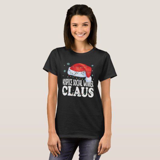 Hospice Social Worker Claus Christmas Matching Co T-shirt (Voorkant volledig)