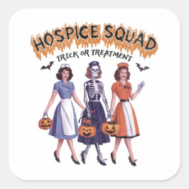 Hospice-team Halloween voor verpleegster Vierkante Sticker