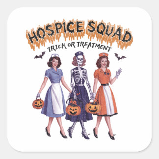 Hospice-team Halloween voor verpleegster Vierkante Sticker