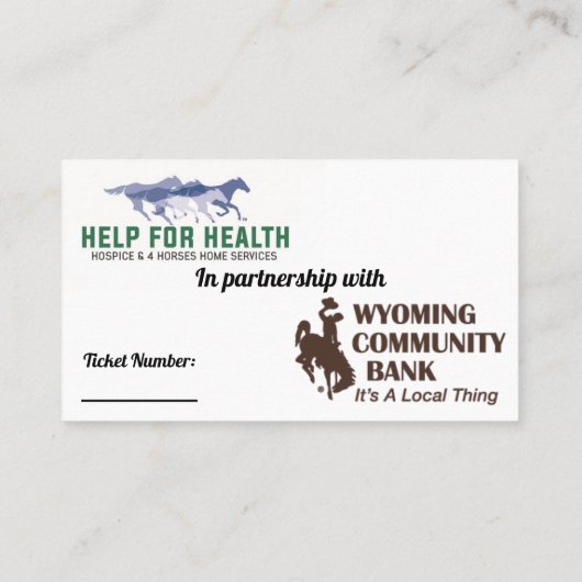 Hospice Ticket Denim en Diamonds (Achterkant)