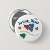 Hospice Verpleegkundigen Meerkleurig hart Ronde Button 5,7 Cm (Voorkant /achterkant)