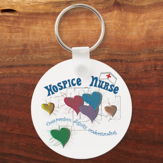 Hospice Verpleegkundigen Meerkleurig hart Sleutelhanger (Voorkant)