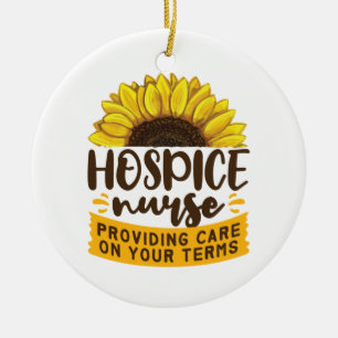 Hospice verpleegster die zorg op uw voorwaarden bi keramisch ornament