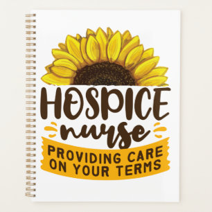 Hospice verpleegster die zorg op uw voorwaarden bi planner