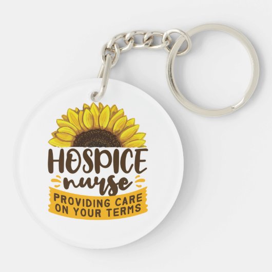 Hospice verpleegster die zorg op uw voorwaarden bi sleutelhanger (Achterkant)