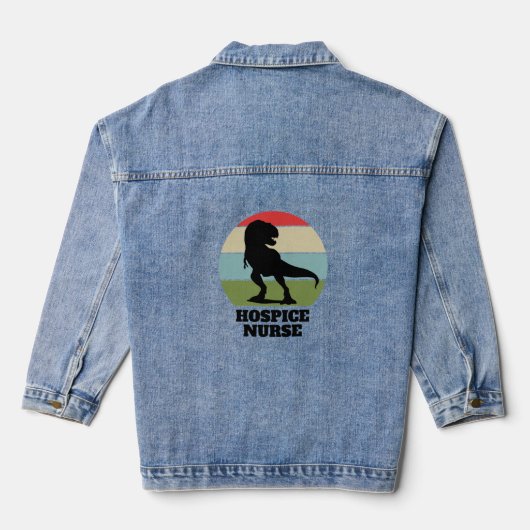 Hospice Verpleegster Dinosaurus Denim Jacket (Achterkant)