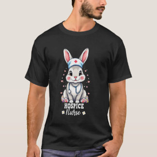 Hospice-verpleegster konijn met stethoscoop Pasen  T-shirt