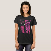 Hospice Verpleegster Leopard Print Roze Amerikaans T-shirt (Voorkant volledig)