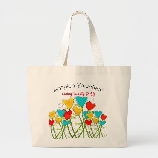 Hospice Vrijwilliger Harten Ontwerp Grote Tote Bag (Voorkant)