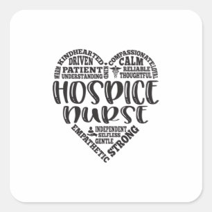 Hospice, ziekenhuisverpleegkundige, rn vierkante sticker
