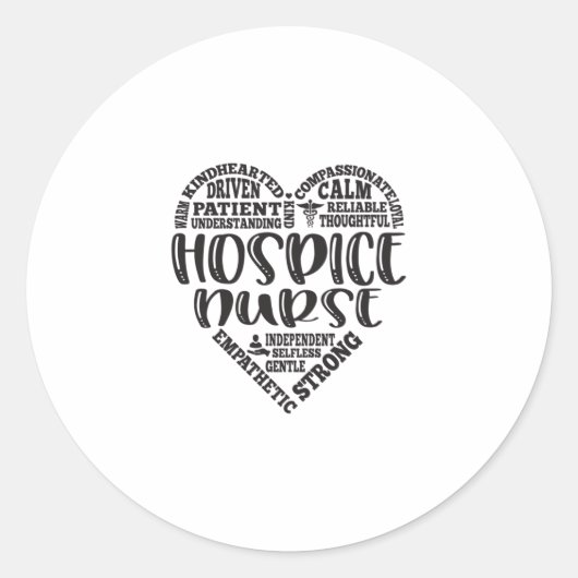 Hospice, ziekenhuisverpleger, rn ronde sticker (Voorkant)