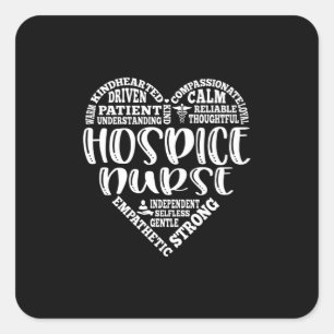 Hospice, ziekenhuisverpleger, rn vierkante sticker