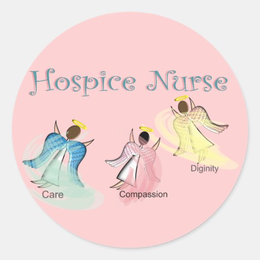 Hospice Zurse 3 Angels Design Ronde Sticker (Voorkant)