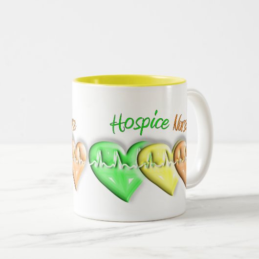 Hospice Zurse 3D Hearts Tweekleurige Koffiemok (Voorkant rechts)