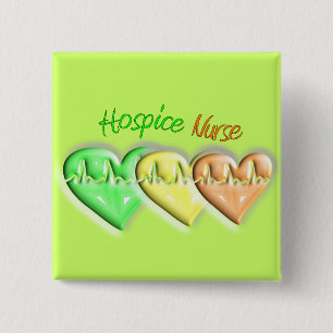 Hospice Zurse 3D Hearts Vierkante Button 5,1 Cm