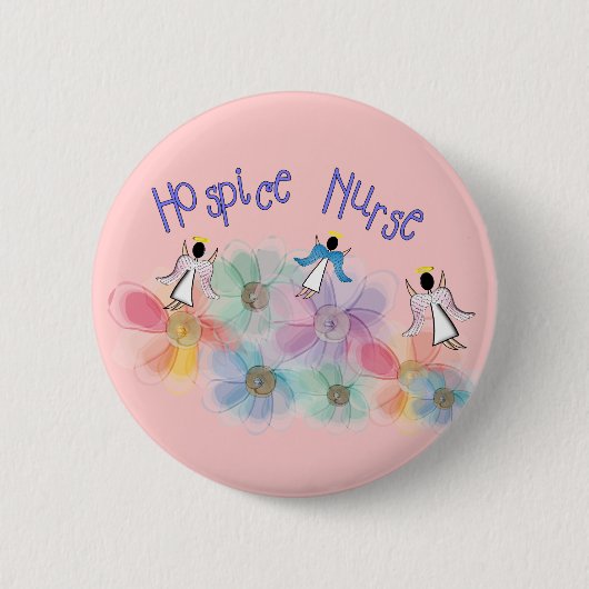 Hospice Zurse WHISPY Angels Design Ronde Button 5,7 Cm (Voorkant)