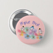 Hospice Zurse WHISPY Angels Design Ronde Button 5,7 Cm (Voorkant /achterkant)