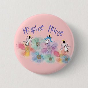 Hospice Zurse WHISPY Angels Design Ronde Button 5,7 Cm