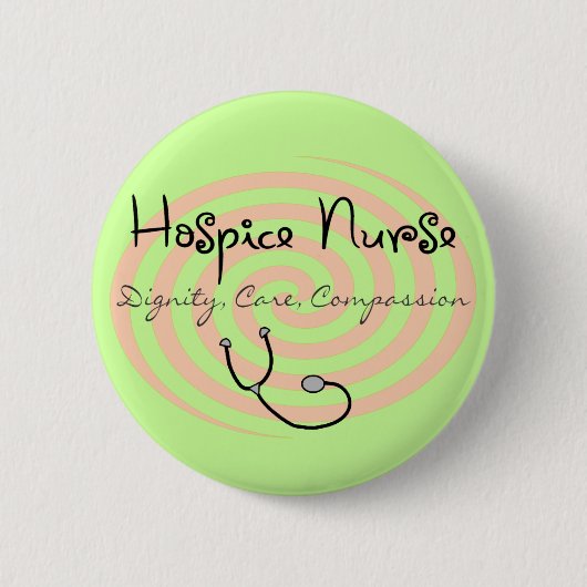 Hospice Zuster "Dignity Care Compassion" Ronde Button 5,7 Cm (Voorkant)