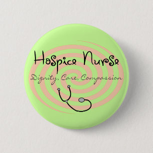 Hospice Zuster "Dignity Care Compassion" Ronde Button 5,7 Cm
