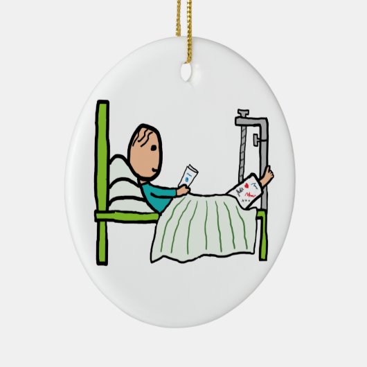 Hospital Bed Keramisch Ornament (Rechts)