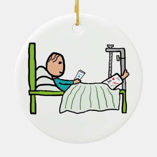 Hospital Bed Keramisch Ornament (Achterkant)