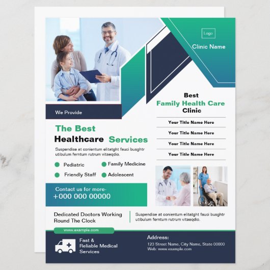 Hospital Clinic Service Flyer (Voorkant / Achterkant)
