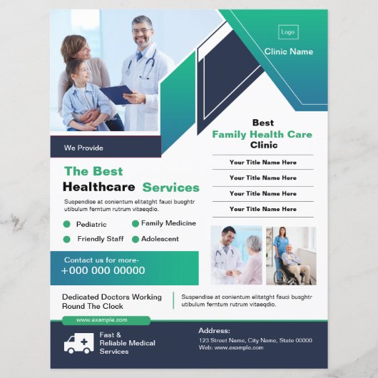 Hospital Clinic Service Flyer (Voorkant)