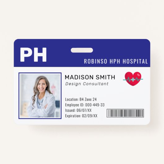 Hospital Medical Employee Photo ID  Badge (Voorkant)