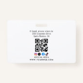 Hospital Medical Employee Photo ID  Badge (Achterkant)