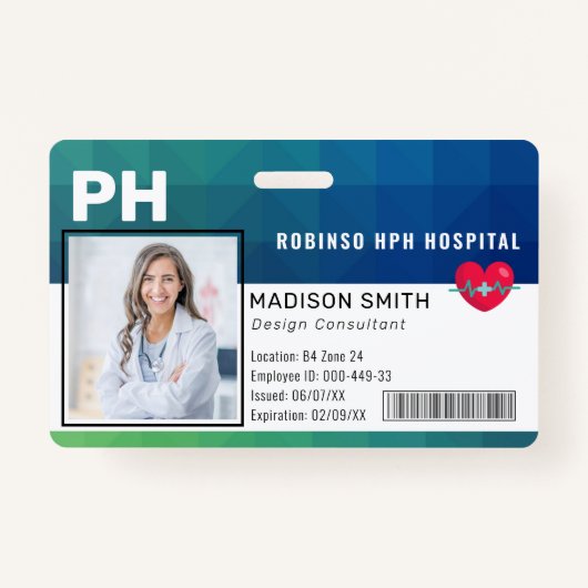 Hospital Medical Employee Photo ID  Badge (Voorkant)