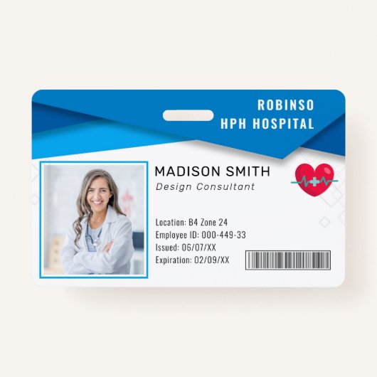 Hospital Medical Employee Photo ID  Badge (Voorkant)