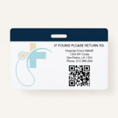 Hospital Medical Employee Photo ID Badge – Navy (Achterkant)