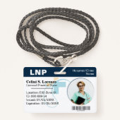 Hospital Medical Employee Photo ID Badge – Navy (Voorkant met draagriem)