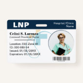 Hospital Medical Employee Photo ID Badge – Navy (Voorkant)