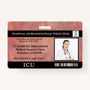 Hospital Medical Intensive Care ICU Employee Photo Badge