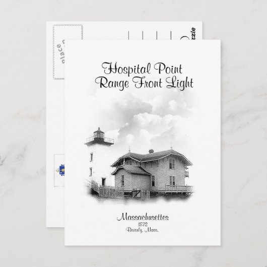 Hospital Point Range Front Light - Massachusetts Briefkaart (Voorkant / Achterkant)