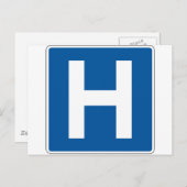 Hospital Street Sign. Briefkaart (Voorkant / Achterkant)